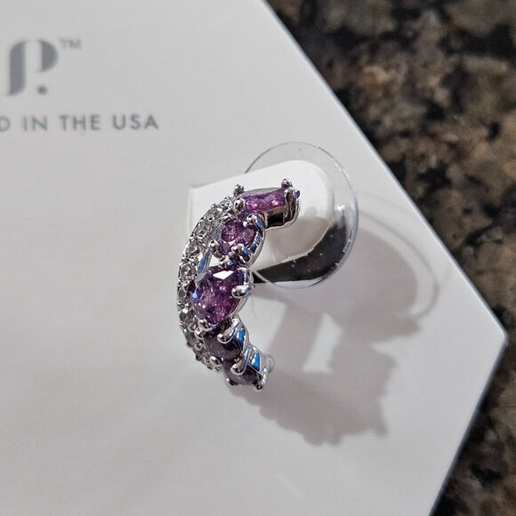 Bomb Party RBP6213 "Heaven's Sake" Amethyst Ice Crystal Earrings - Picture 3 of 5